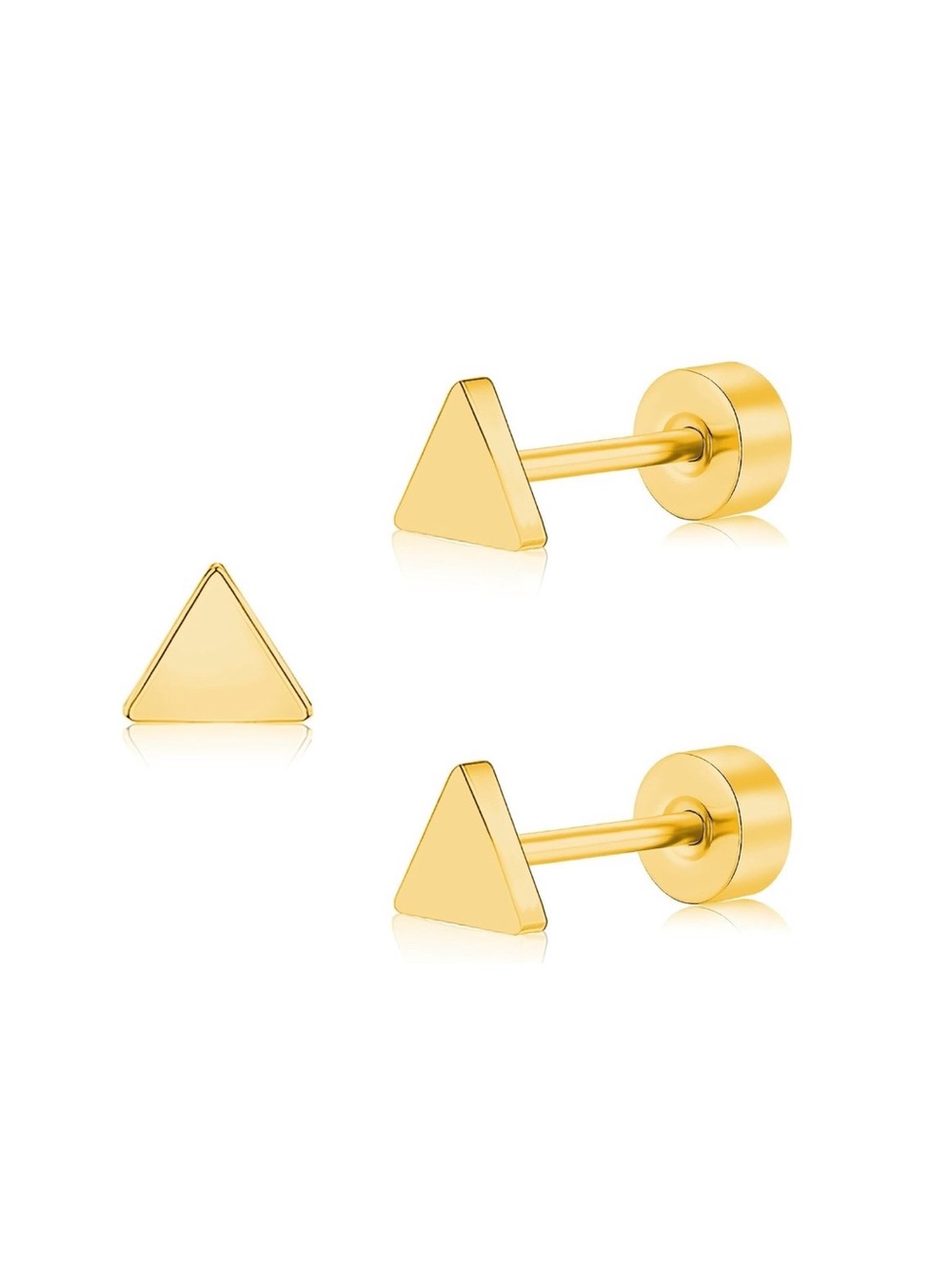 Zoe Lev Tiny Triangle Flat-Back Stud Earrings